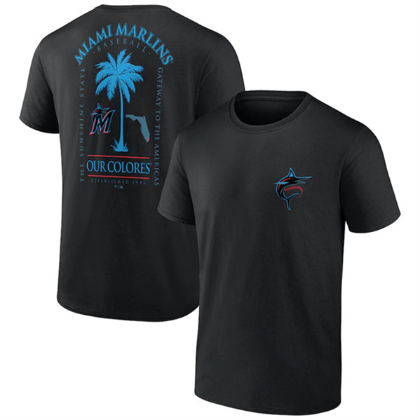 Men's Miami Marlins Black Iconic Bring It T-Shirt
